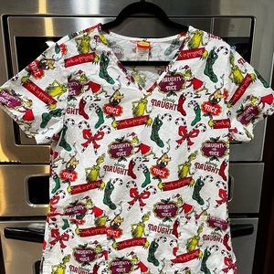 Dr Suess Christmas scrub top